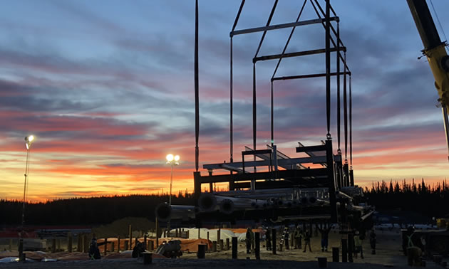 December 2017, setting the pipe rack modules on the piles at Resthaven.