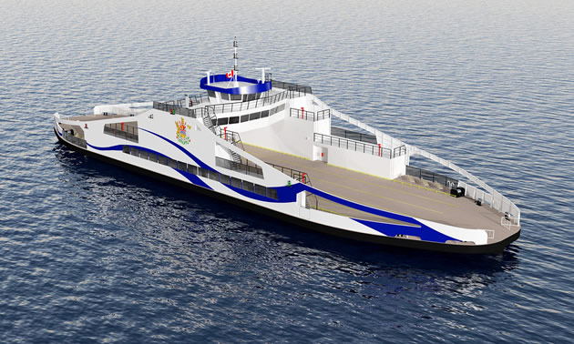 Rendition of new ferry vessel.