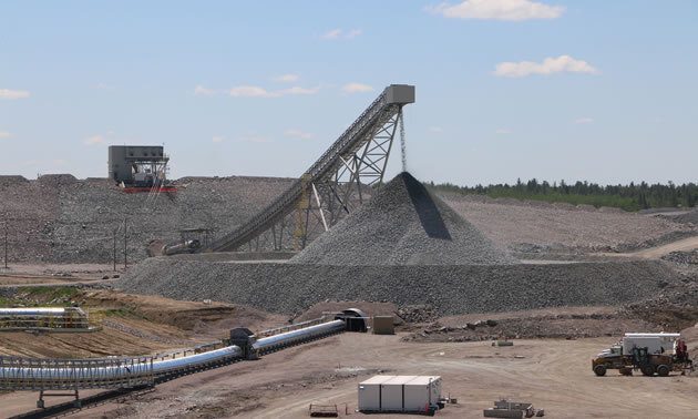 The processing of product is shown at New Gold's Rainy River Gold Project.