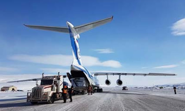 Airplane on runway.