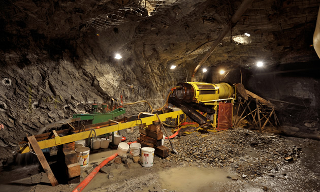 equipment in an underground mine