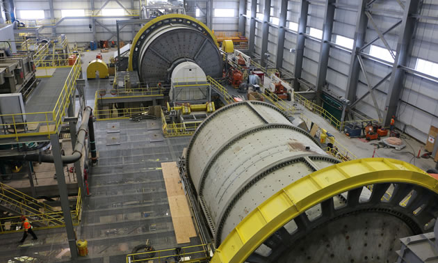 Pictured is the equipment inside one of New Gold's facilities at the Rainy River Gold Project.