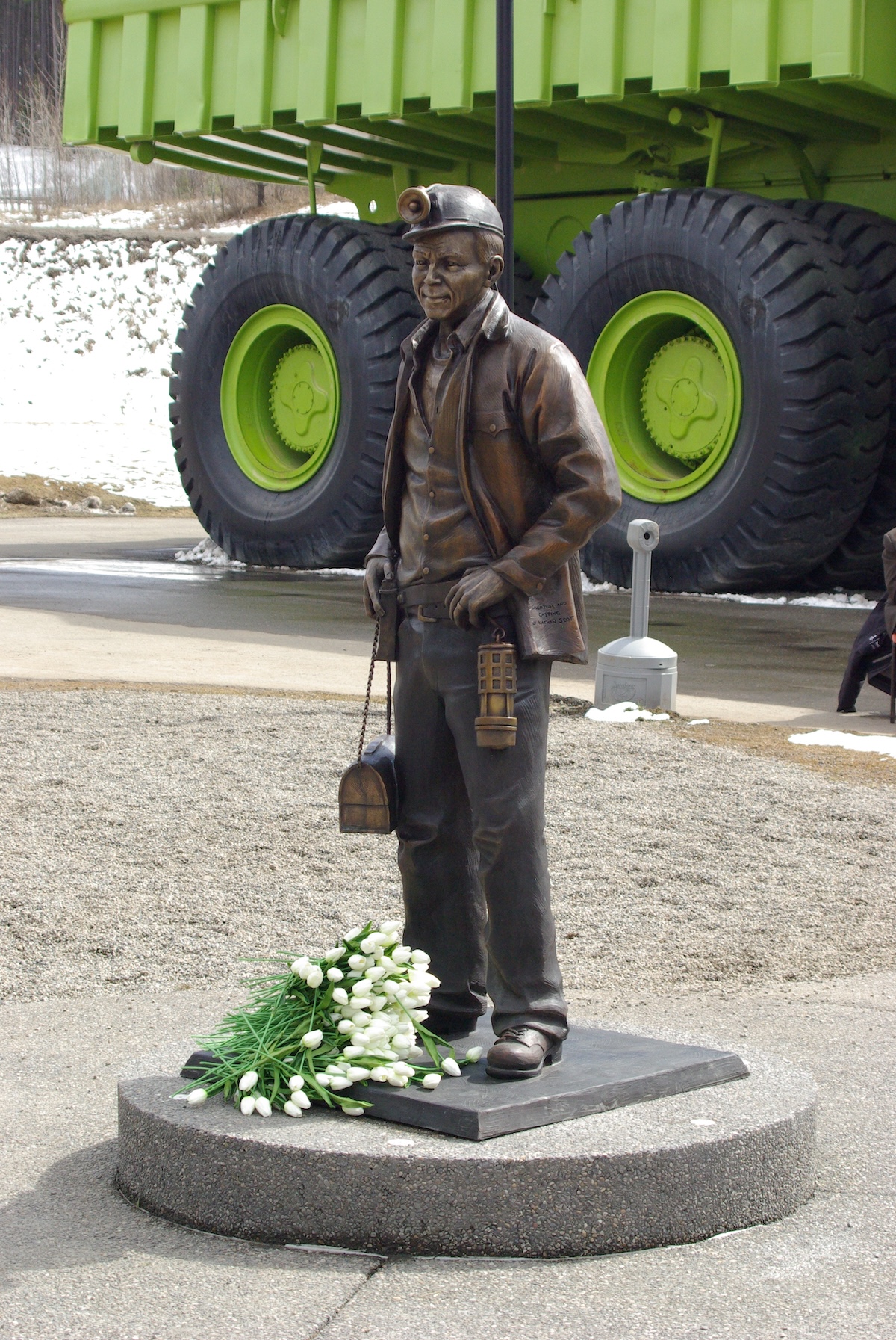The Sparwood Miner memorial statue.
