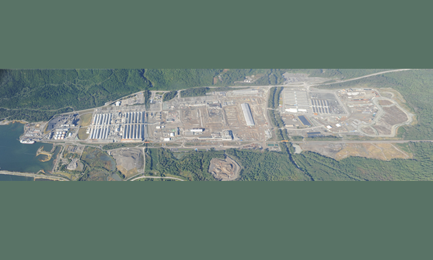 an aerial view of the smelter