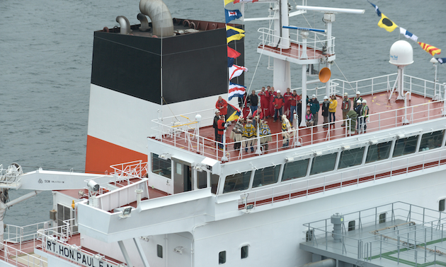 Photo of the wheelhouse of CSL International Inc.'s new Trillium Class Panamax self-unloading bulk carrier