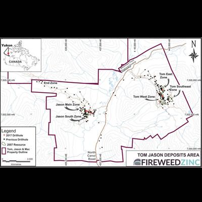 Fireweed drills high-grade zinc in Jason Main Zone including 13.2% zinc and 3.4% lead