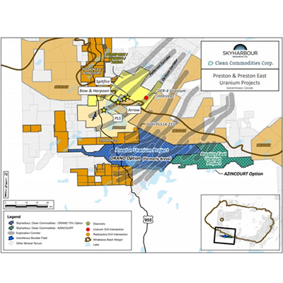 Skyharbour option partner Orano Canada commences winter diamond drill program at Preston Uranium