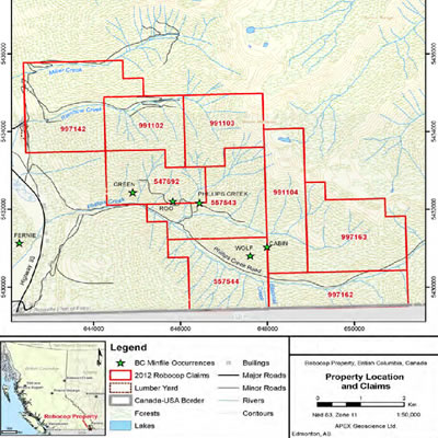 Grizzly mobilizes field crew to the Robocop cobalt-copper-silver property in southeast BC